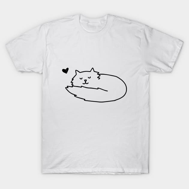 Sleeping Cat T-Shirt by Ashleigh Green Studios